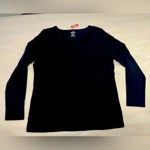 Duluth Trading Co, woman’s size 2x black, No Yank Long Sleeve Scoop Neck - New